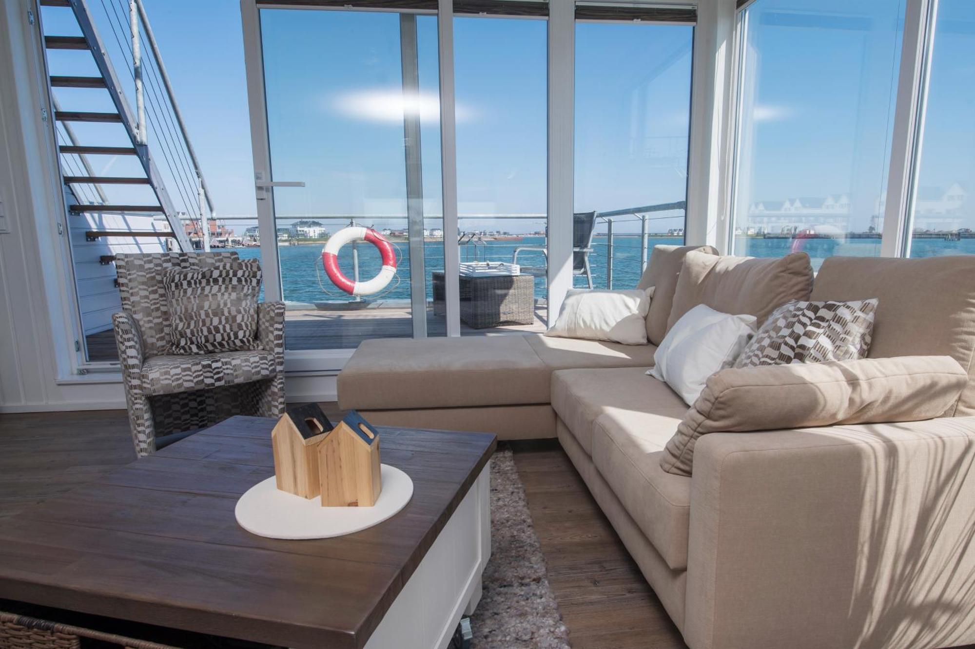 Schwimmendes Ferienhaus Antares One By Seeblick Ferien Oro, Rundum Wasser, Sauna Olpenitz Ngoại thất bức ảnh