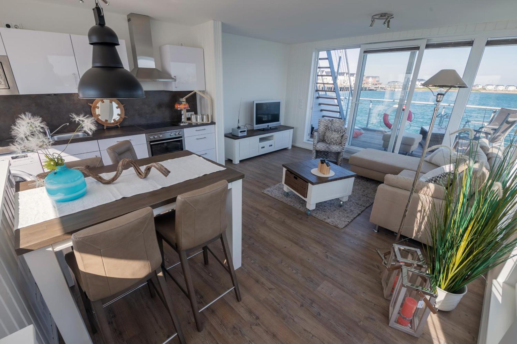Schwimmendes Ferienhaus Antares One By Seeblick Ferien Oro, Rundum Wasser, Sauna Olpenitz Ngoại thất bức ảnh